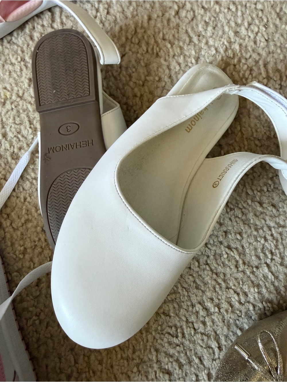 Girls' White Slingback Dress Flats